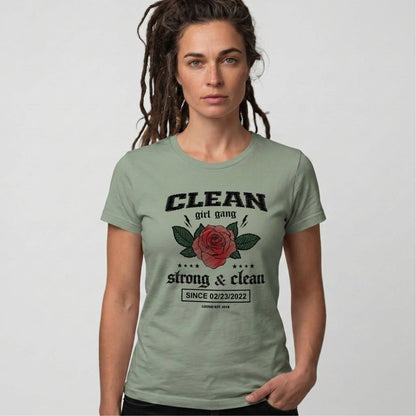 Clean Girl Gang Strong & Clean Sober T Shirt fit detail (view 19)