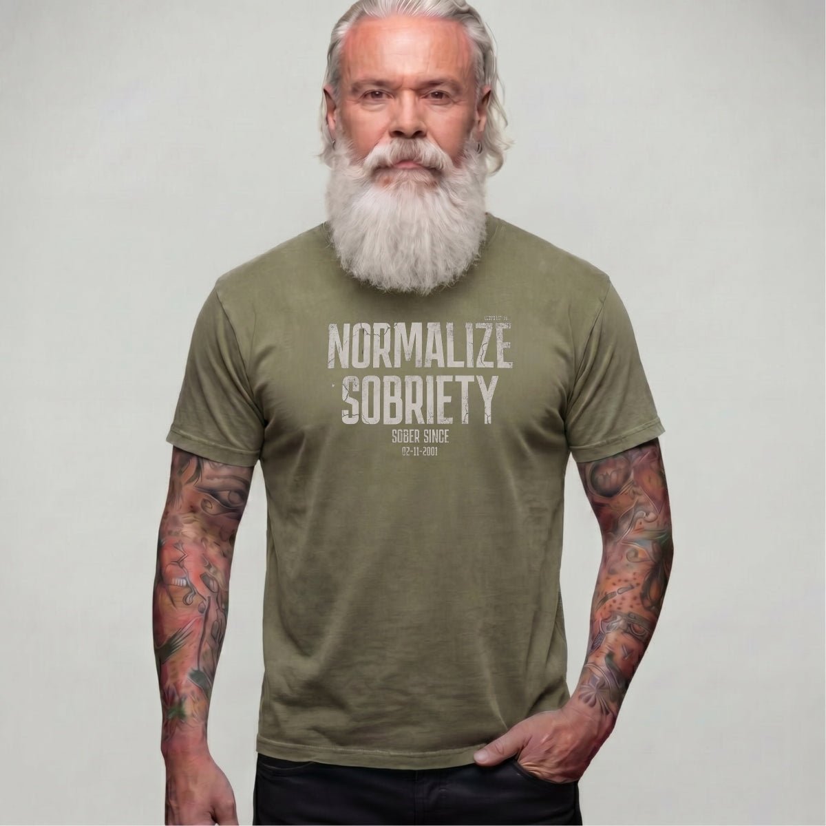 Sober T Shirt | Men's Washed Normalize Sobriety Garment-Dyed Tee