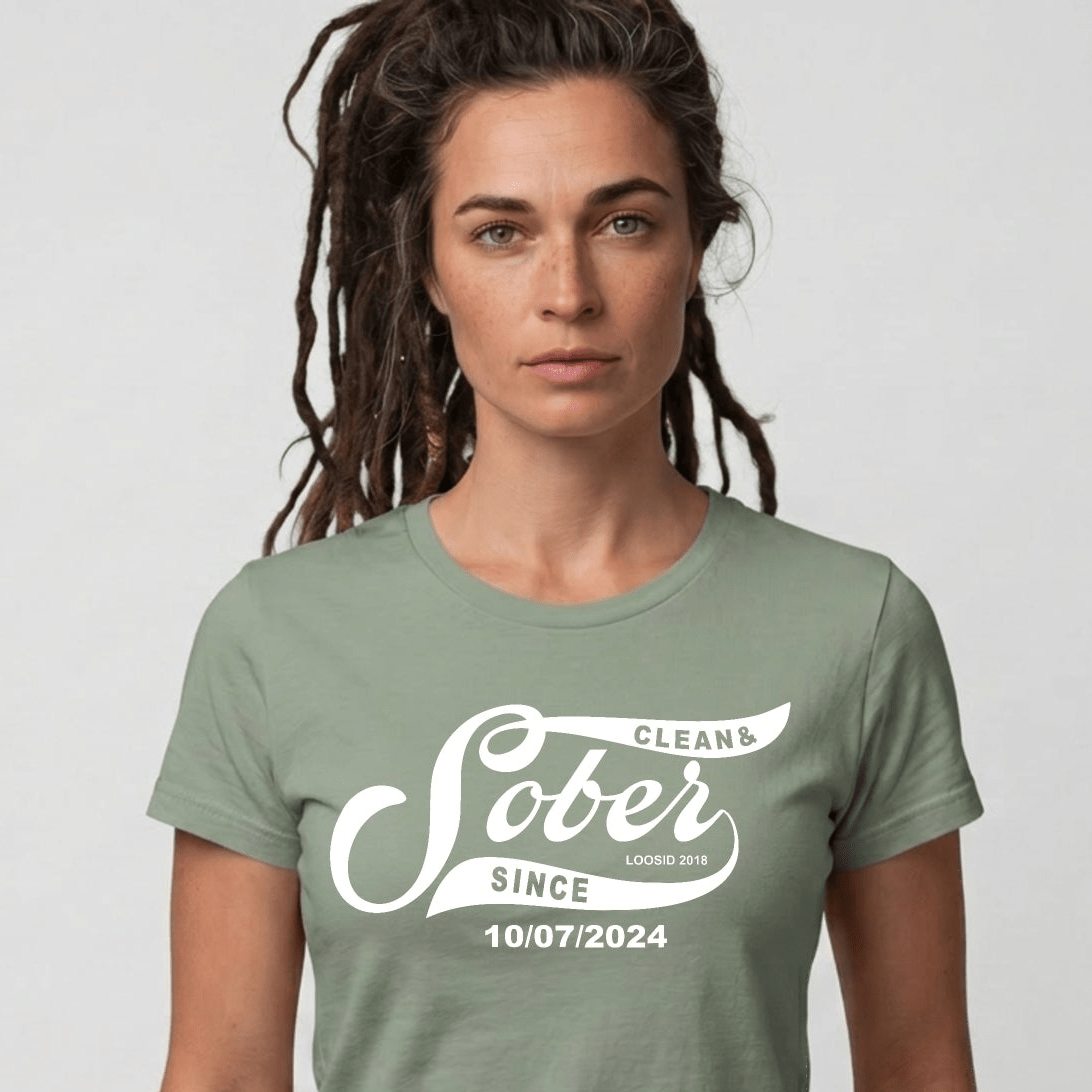 Sober T Shirt | Women’s Sober Since Top with Personalized Date