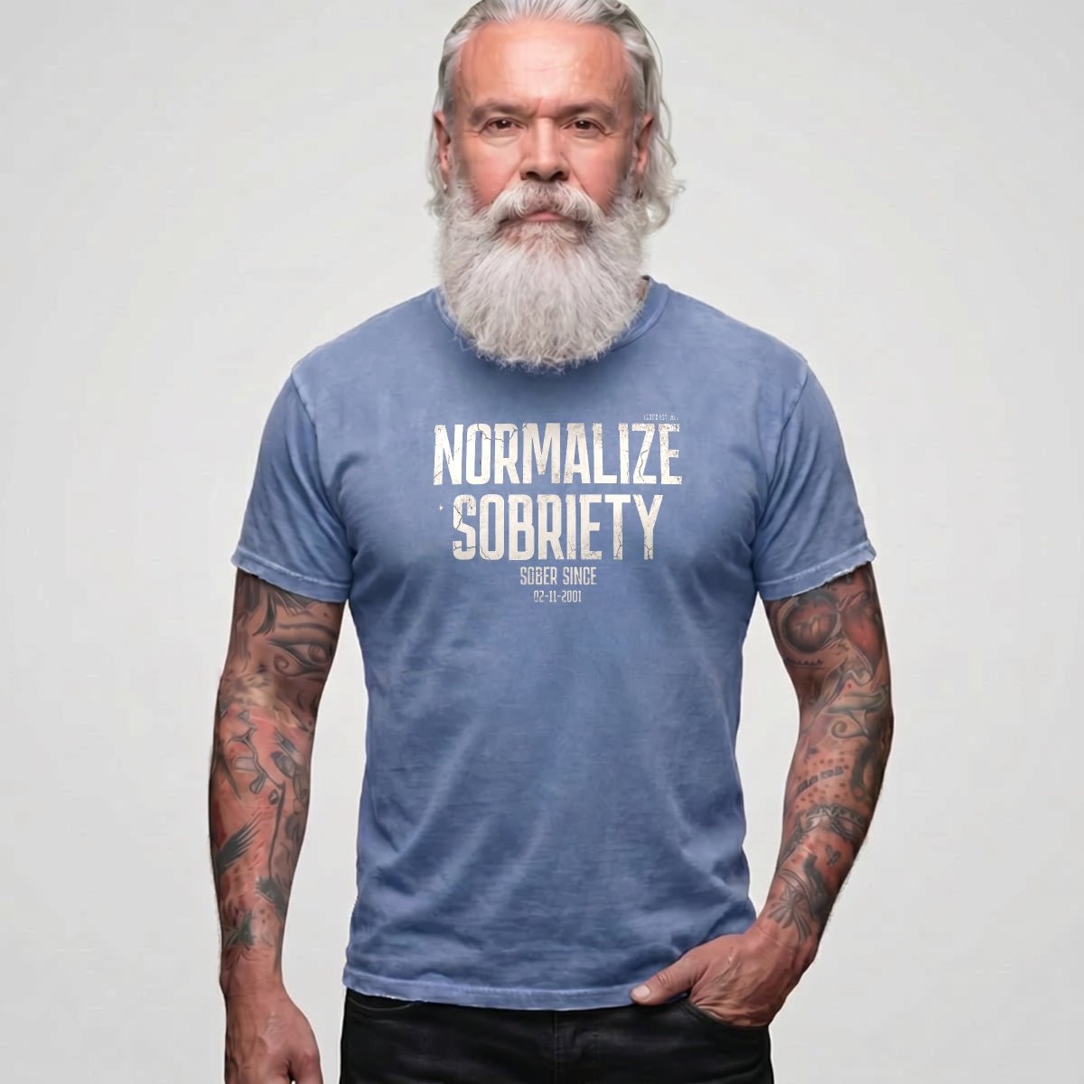 Sober T Shirt | Men's Washed Normalize Sobriety Garment-Dyed Tee