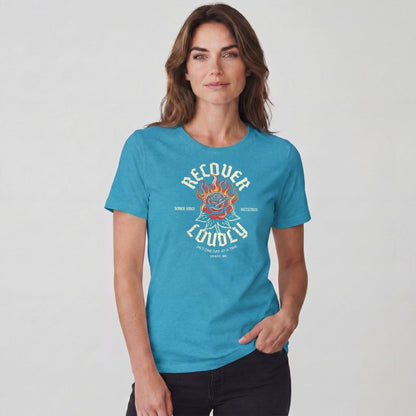 Recover Loudly Sober T Shirt with Custom Sobriety Date