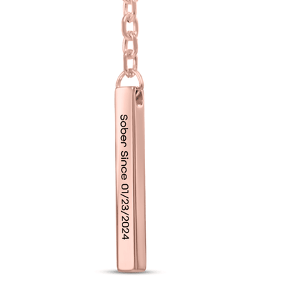 Sober Since 3D Bar Keychain w Personalized Sober Date and Message Sobriety Gift fit detail (view 19)