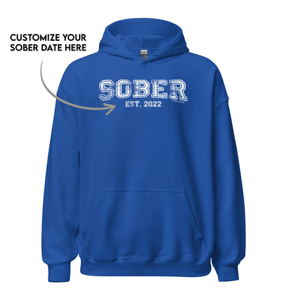 Men's Sober Est. Hoodie w/ Personalized Sobriety Year