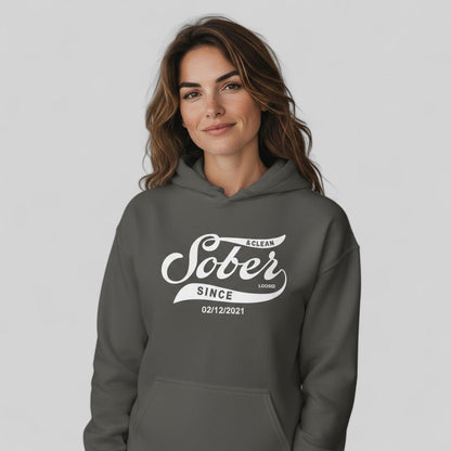 Recovery Hoodie | Women's Sober Since Hoodie with Custom Sober Date