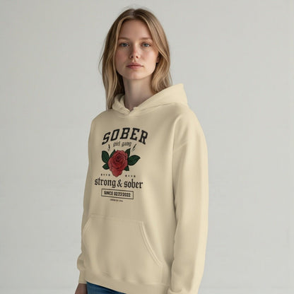 SOBER Girl Gang – Strong & Sober Hoodie with Custom Sobriety Date