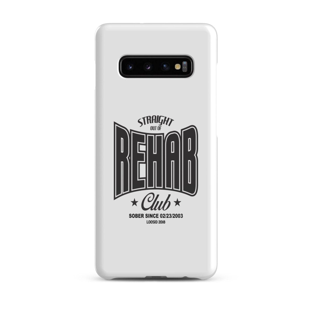 Straight Out of Rehab Snap Recovery Phone Case flat lay styled image (view 3)