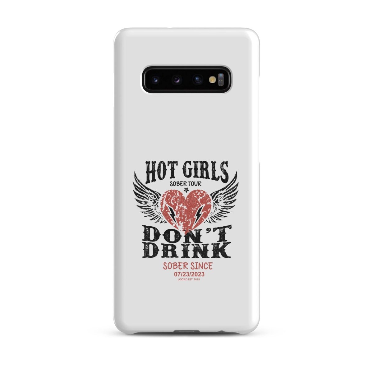 Hot Girls Don't Drink Snap Recovery Phone Case close-up view (view 2)