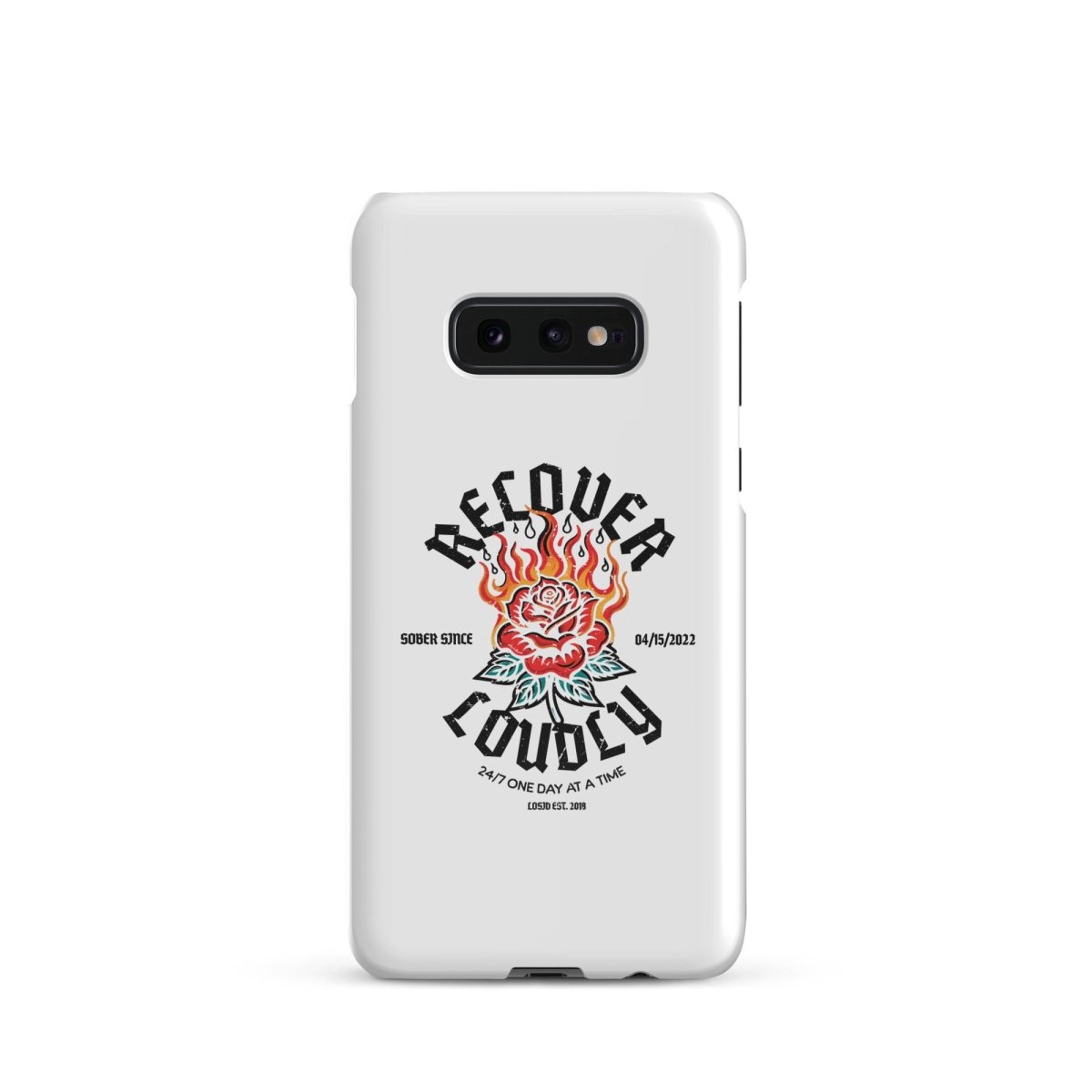 Recover Loudly Snap Recovery Phone Case flat lay styled image (view 3)