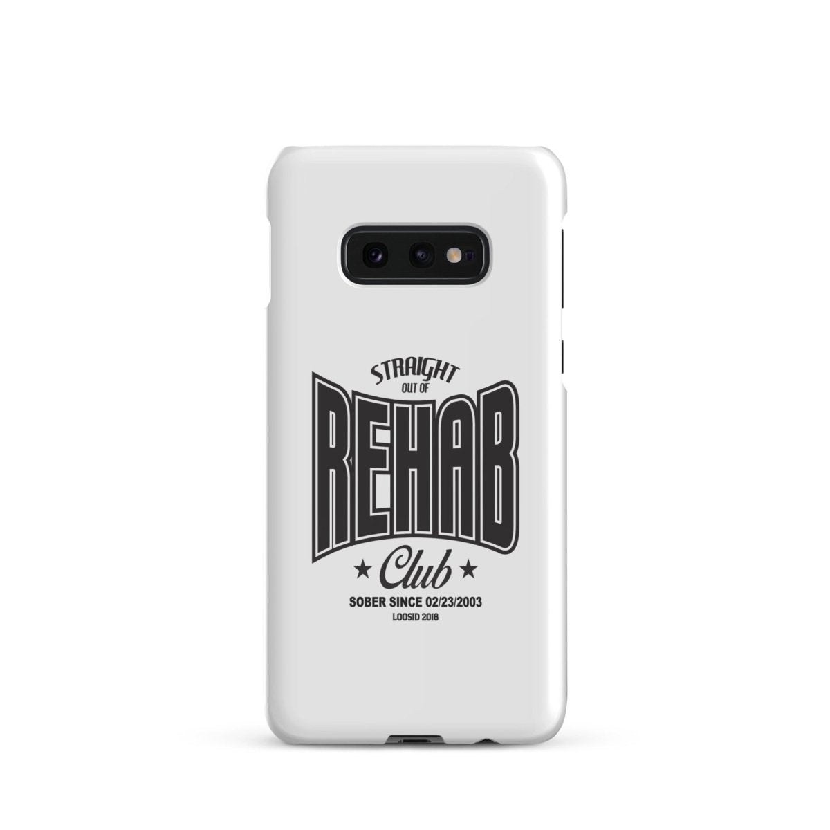 Straight Out of Rehab Snap Recovery Phone Case close-up view (view 2)