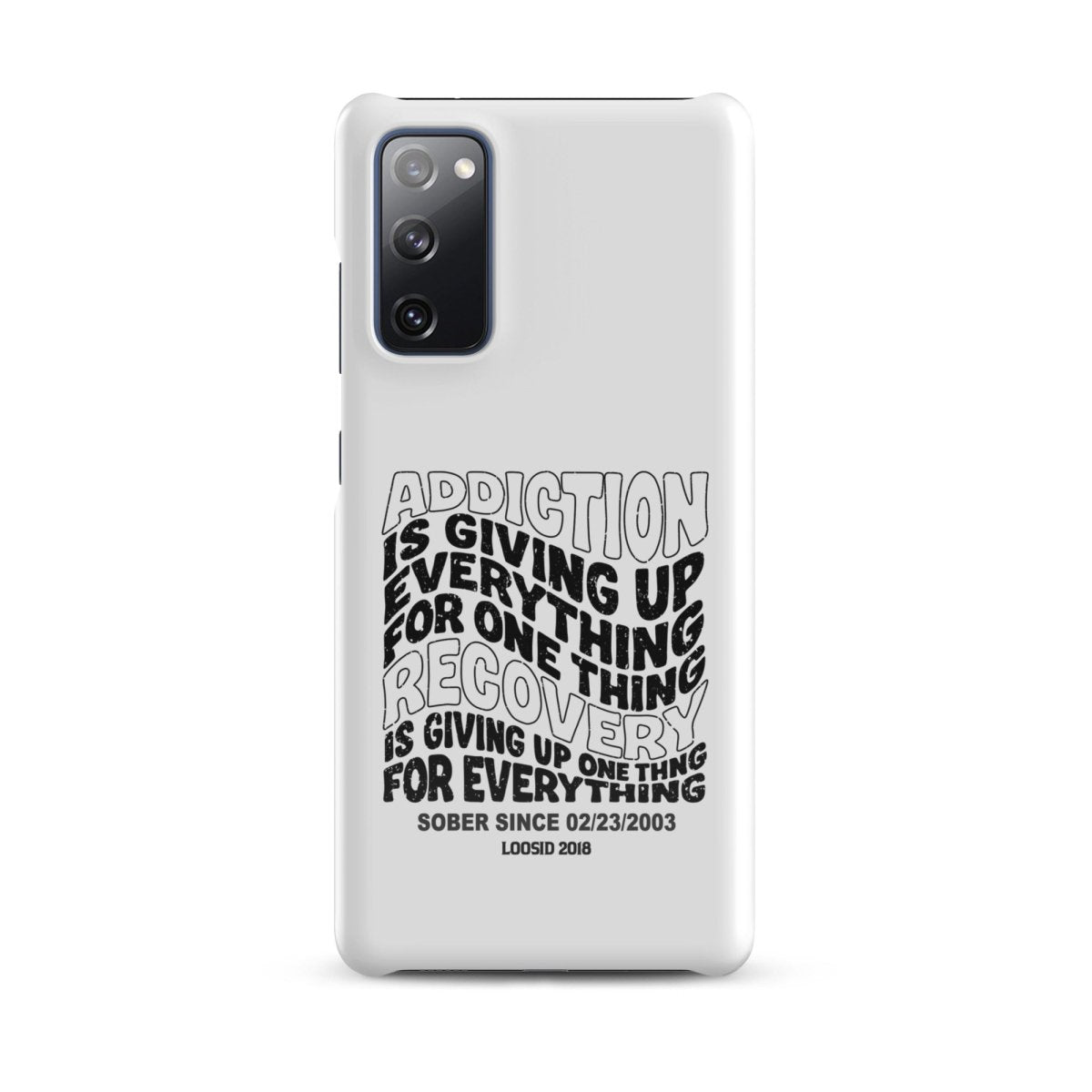 Addiction Is Giving Up Snap Recovery Phone Case lifestyle view (view 5)