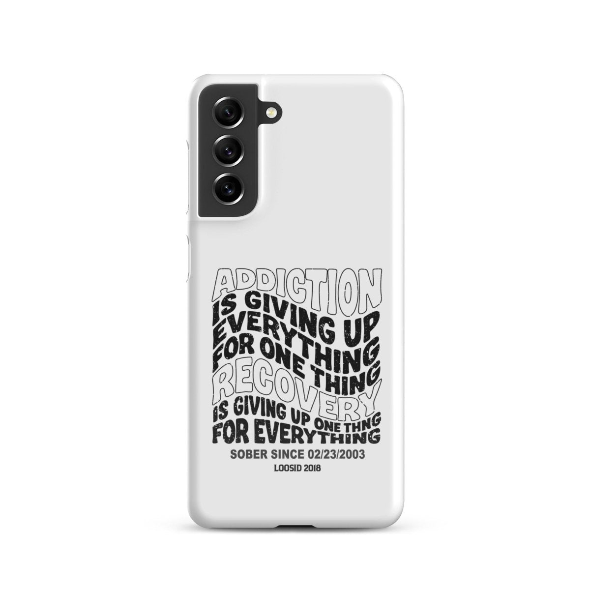 Addiction Is Giving Up Snap Recovery Phone Case packaging detail (view 8)
