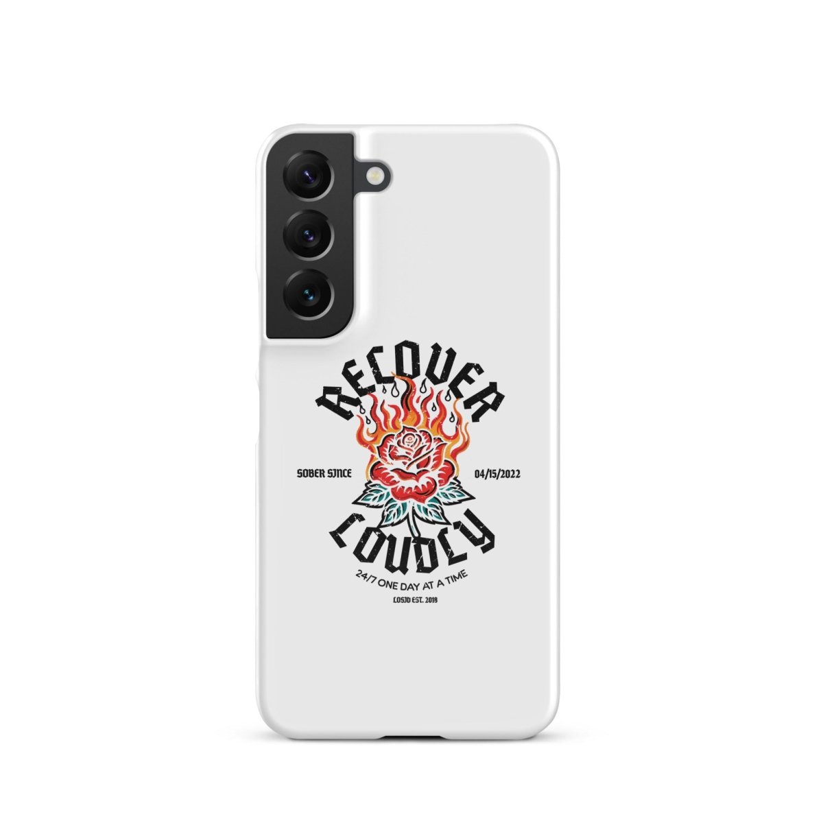 Recover Loudly Snap Recovery Phone Case flat lay styled image (view 13)
