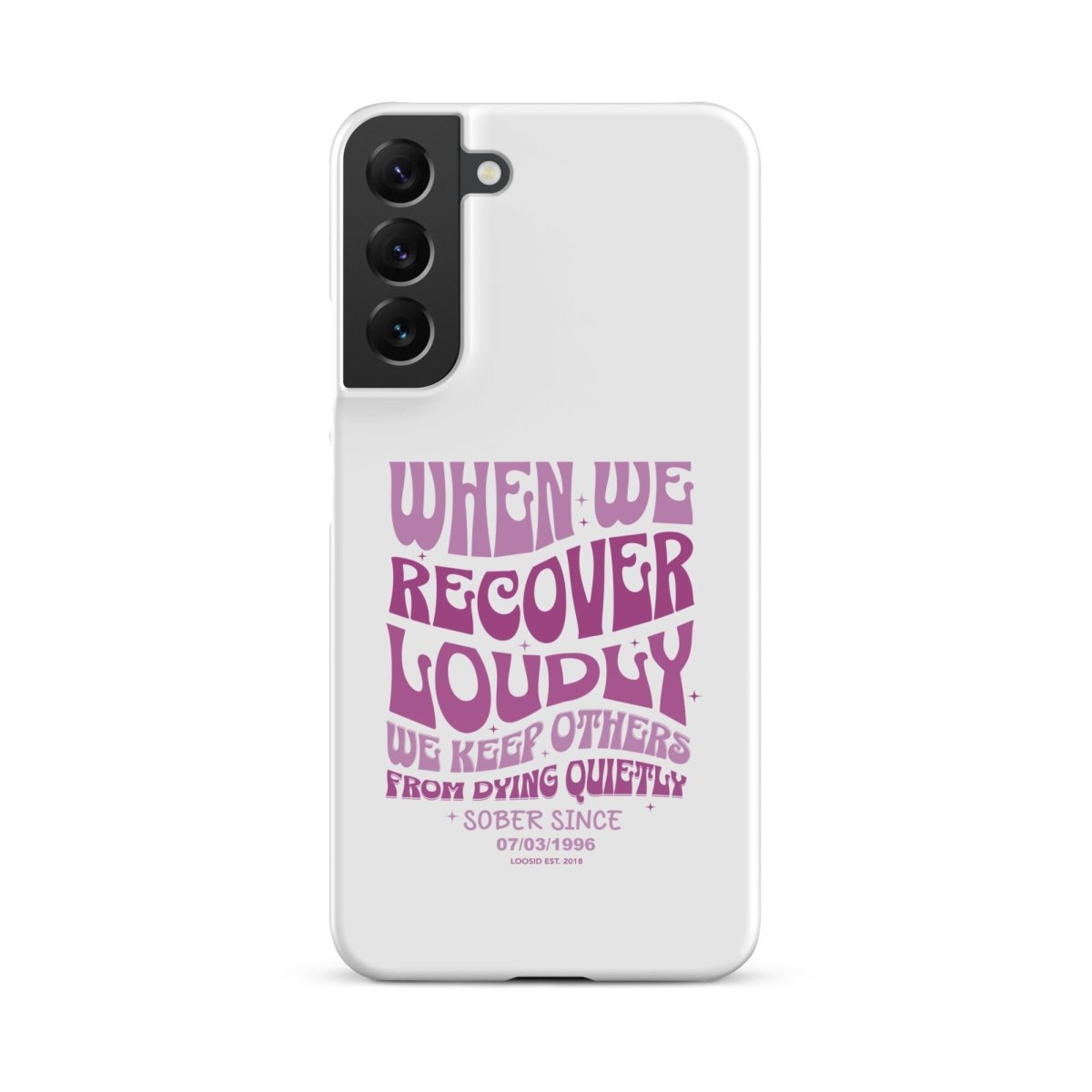 When we recover loudly Snap Recovery Phone Case flat lay styled image (view 13)