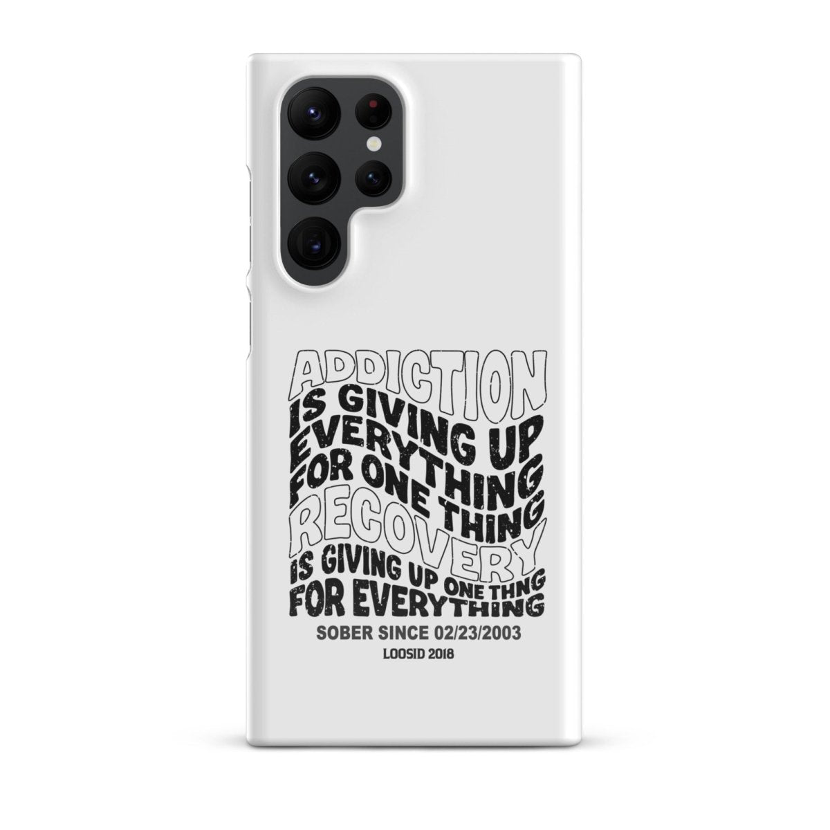 Addiction Is Giving Up Snap Recovery Phone Case graphic detail (view 14)