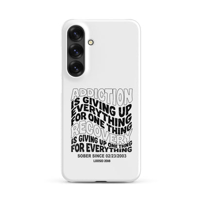 Addiction Is Giving Up Snap Recovery Phone Case close-up view (view 22)