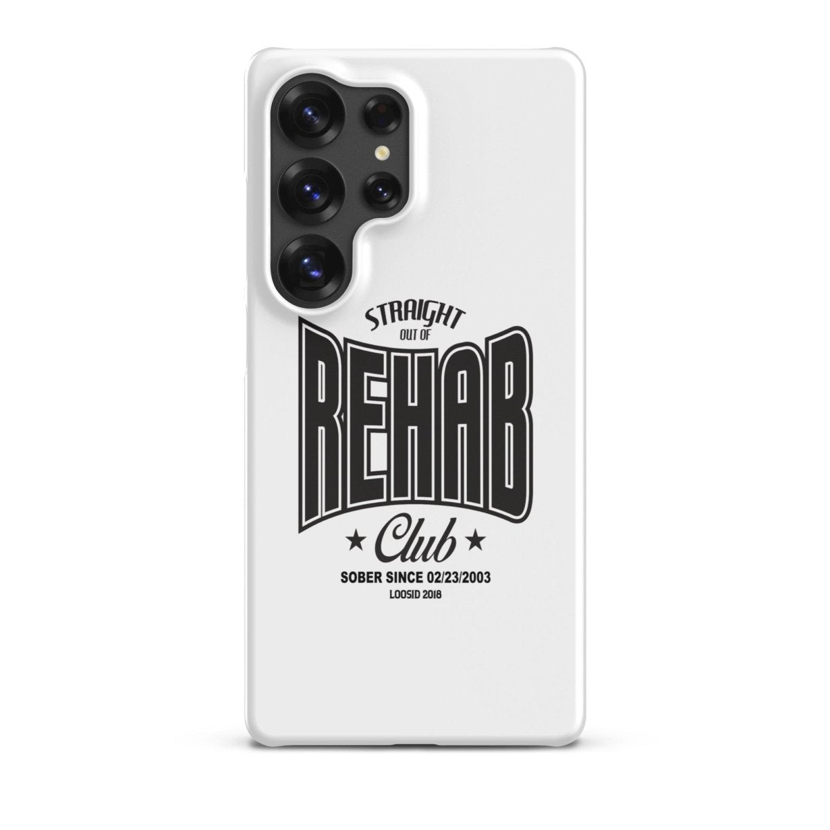 Straight Out of Rehab Snap Recovery Phone Case flat lay styled image (view 23)