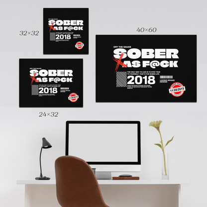 Sober As F*ck Canvas w/ Personalized Sobriety Date