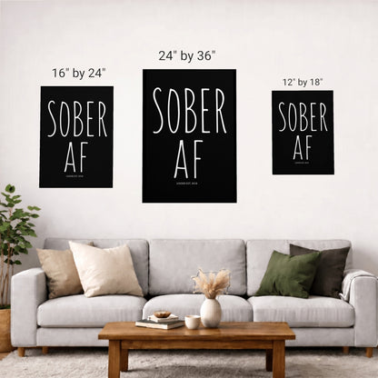 Sobriety Art | Sober AF canvas Wall Art