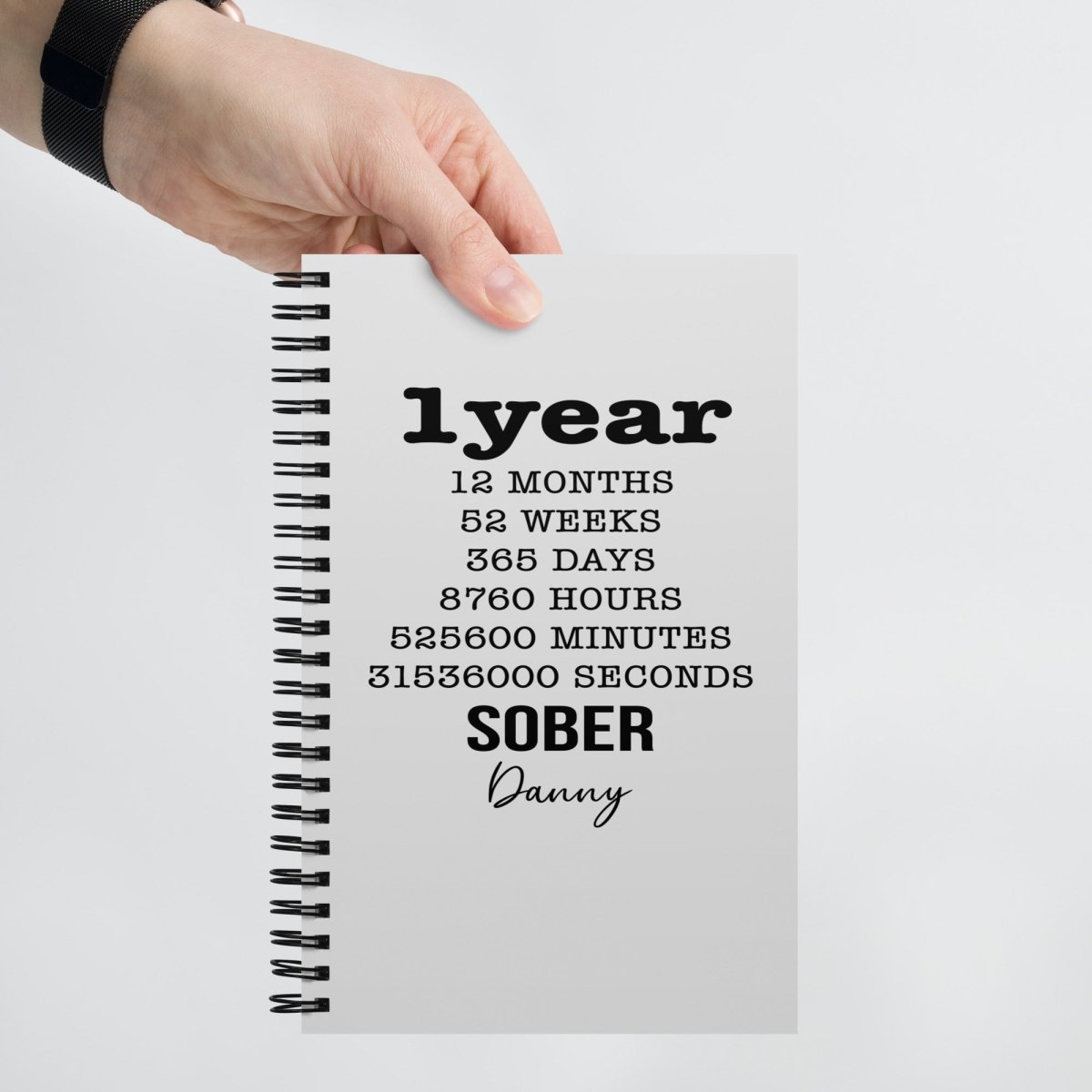 Year Sober Journal w/ Sobriety Year Date