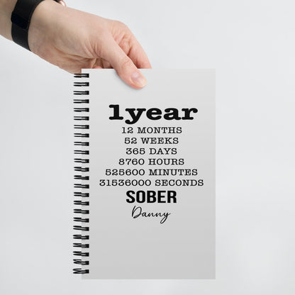 Year Sober Journal w/ Sobriety Year Date