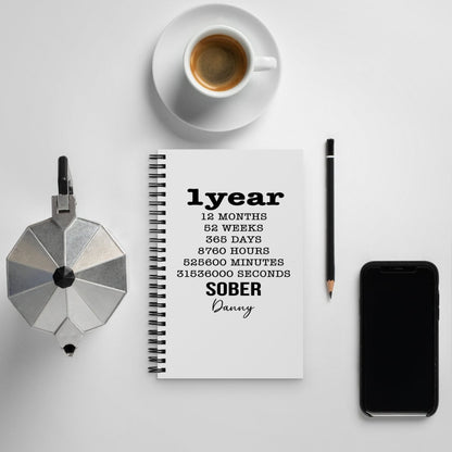 Year Sober Journal w/ Sobriety Year Date