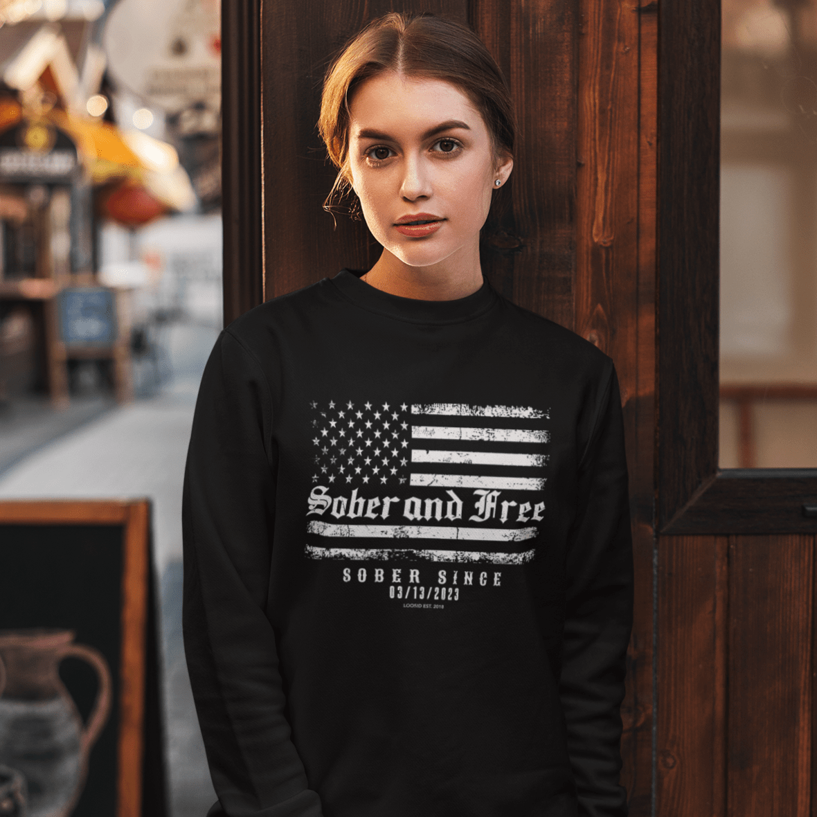 Sober and Free Sweatshirt with Custom Sobriety Date