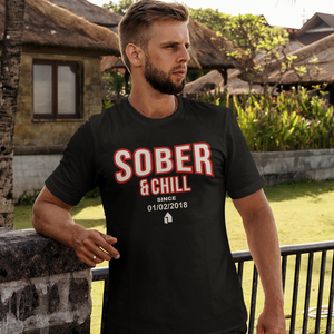 Mar Sober and Chill Unisex T-Shirt w/ Personalized Sober Date