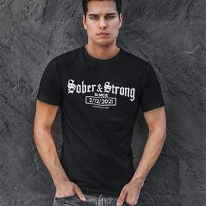 Men’s Old School Sober T Shirt symbolizing pride and strength