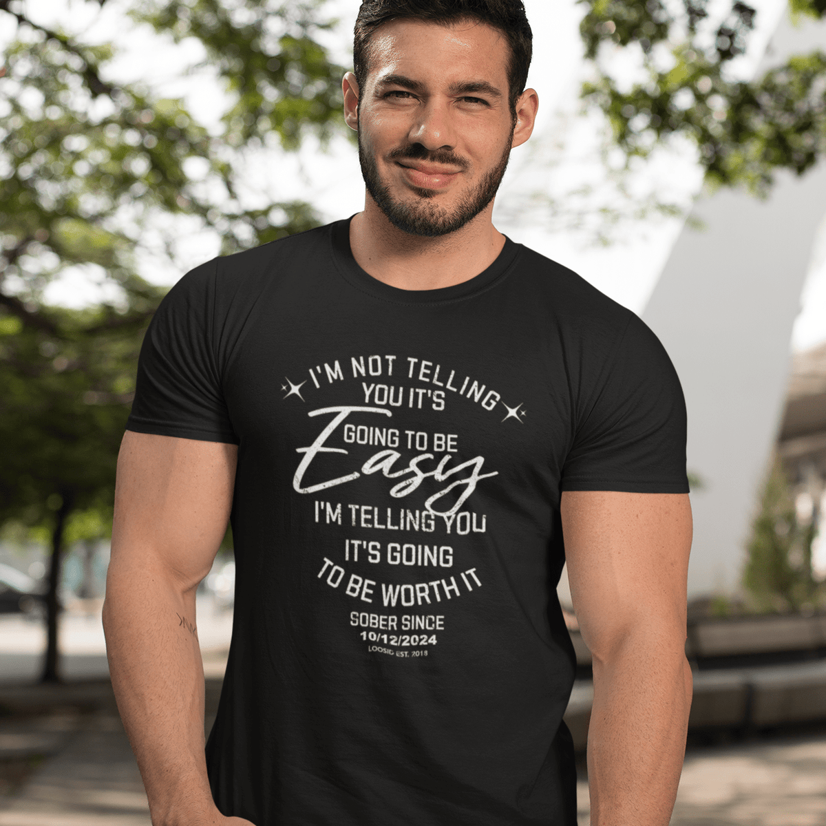 Im Not telling T-shirt with Custom Sobriety Date