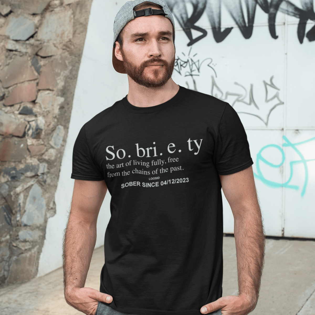 Sobriety Definition Men's T-Shirt w/Personalize Sober Date