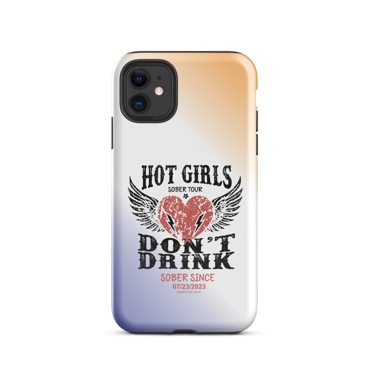 Hot Girls Don't Drink Recovery Phone Case close-up view (view 2)