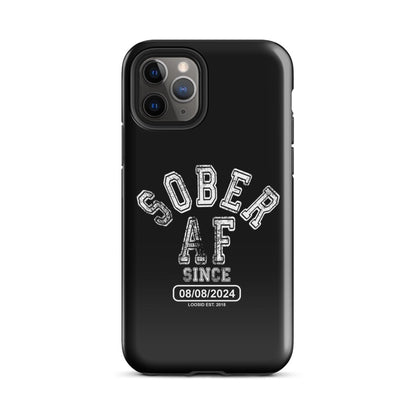 Sober AF Recovery Phone Case flat lay styled image (view 3)