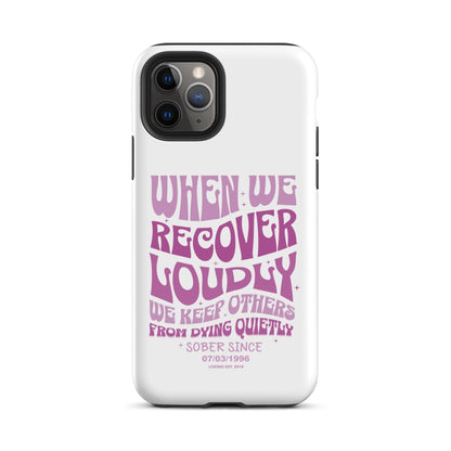 When We Recover Loud Recovery Phone Case close-up view (view 2)