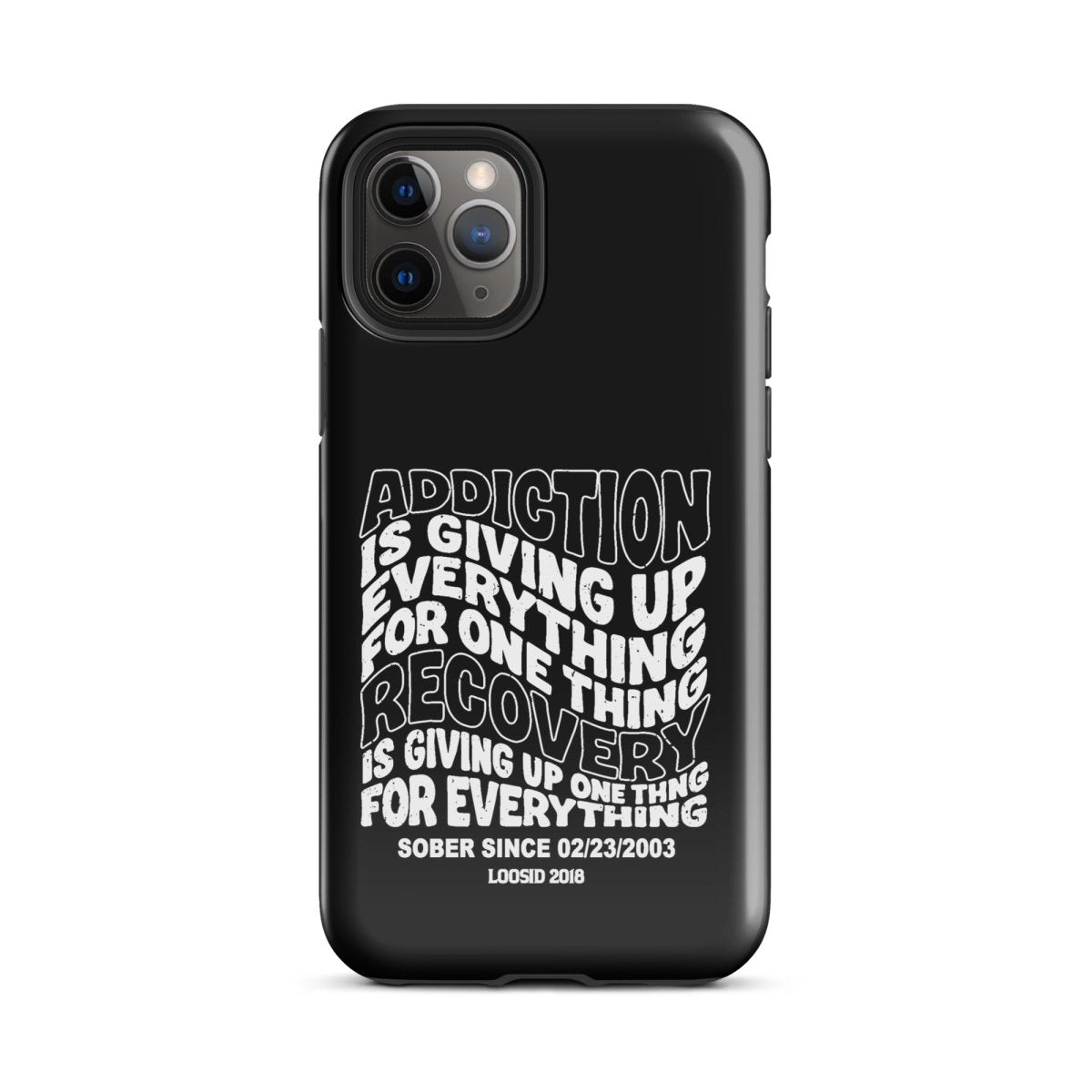 Addiction is Giving Up Recovery Phone Case close-up view (view 2)