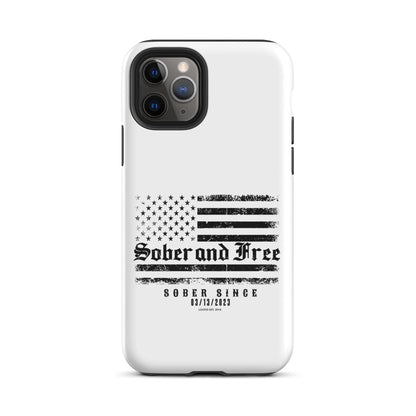 Sober & Free Recovery Phone Case close-up view (view 2)