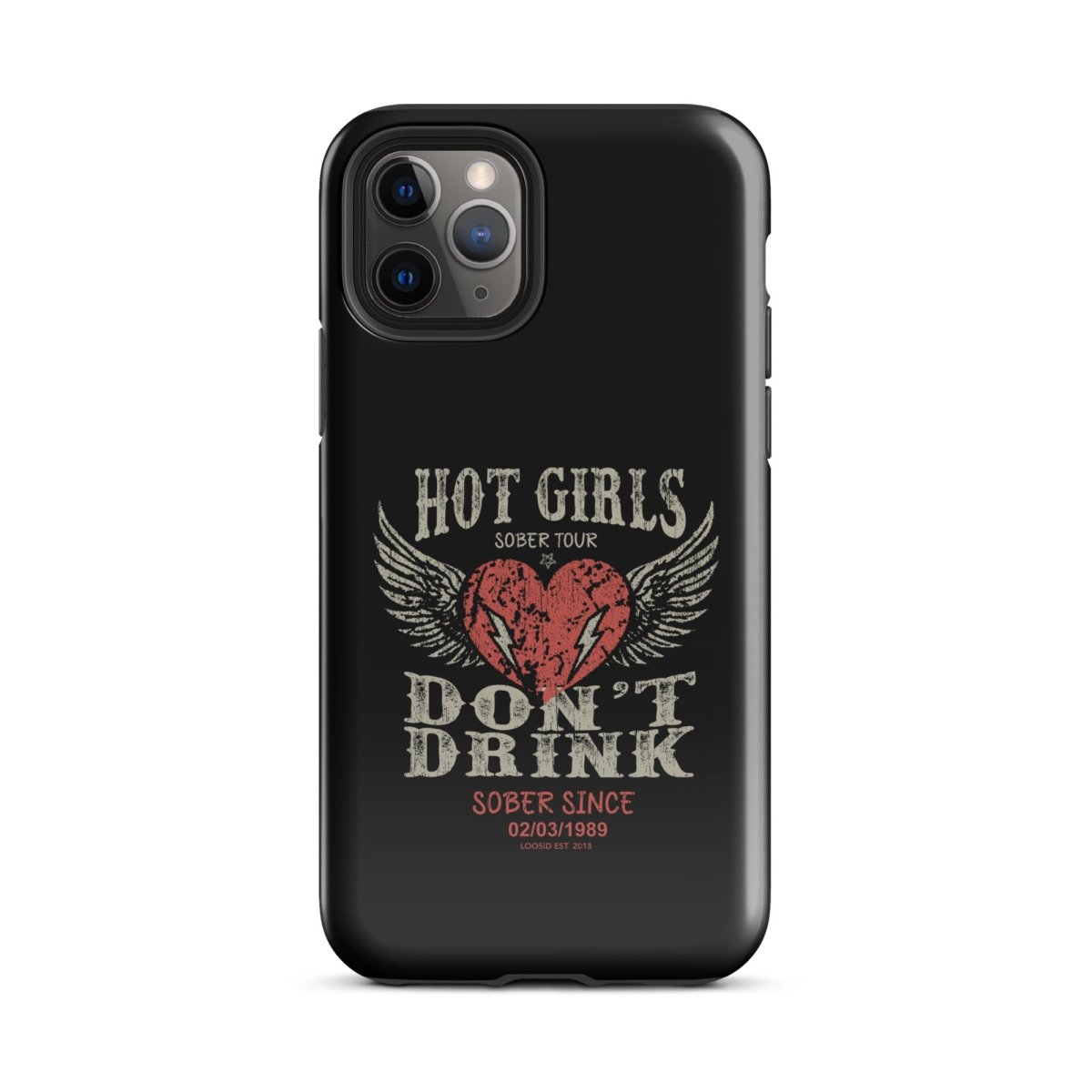 Hot Girls Don't Drink Recovery Phone Case close-up view (view 2)