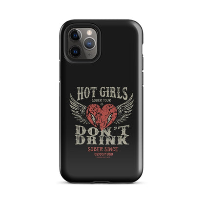 Hot Girls Don't Drink Recovery Phone Case close-up view (view 2)