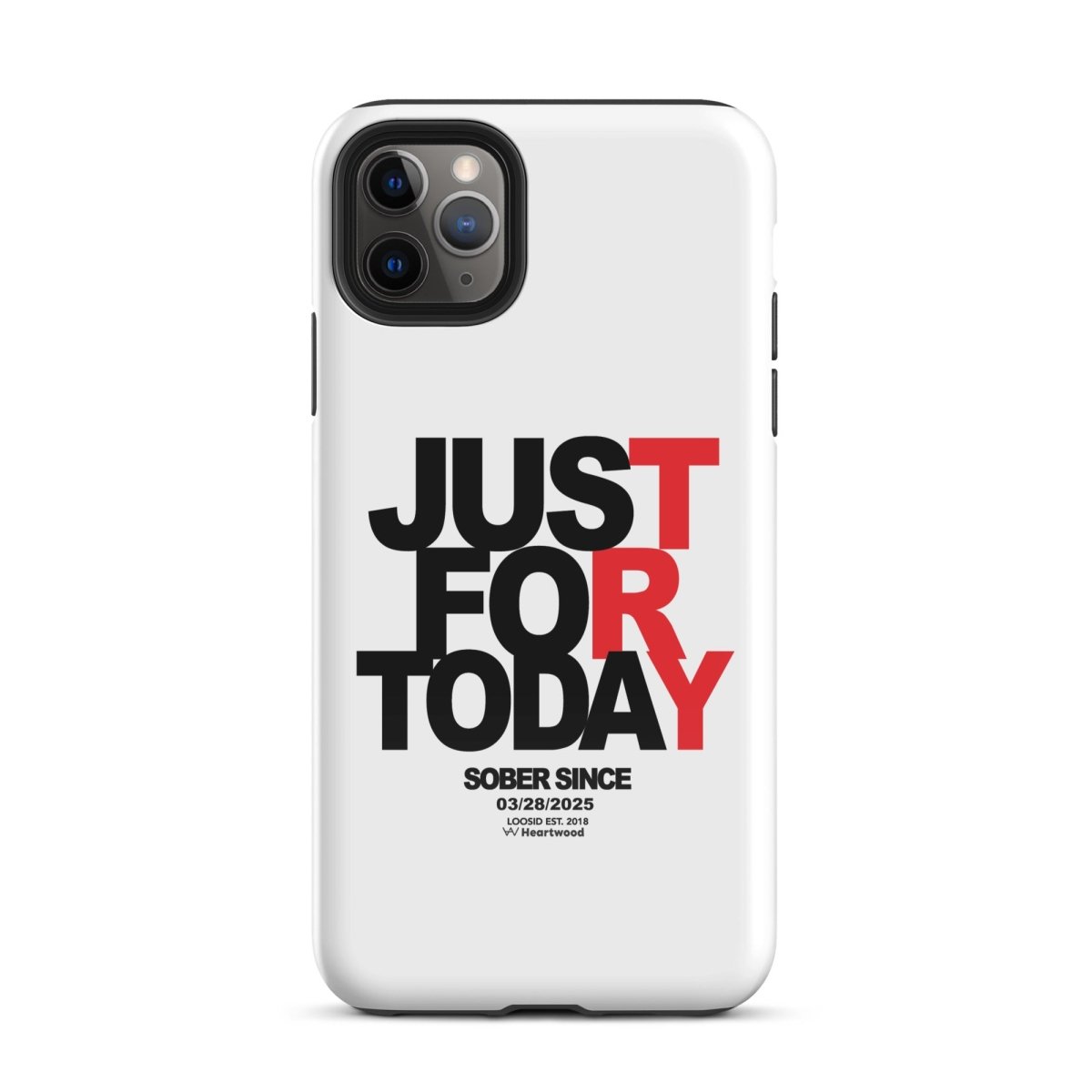 Just For Today Recovery Phone Case flat lay styled image (view 3)