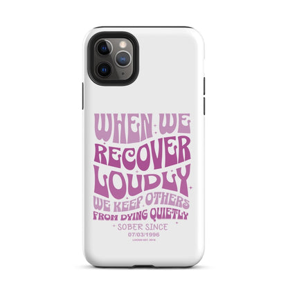 When We Recover Loud Recovery Phone Case flat lay styled image (view 3)