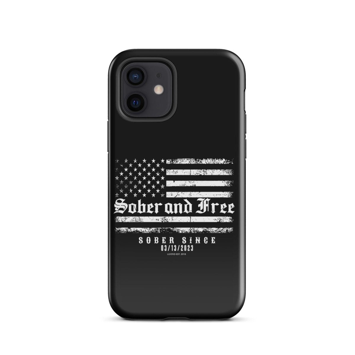 Sober and Free Recovery Phone Case side view (view 6)