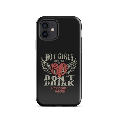 Hot Girls Don't Drink Recovery Phone Case graphic detail (view 4)