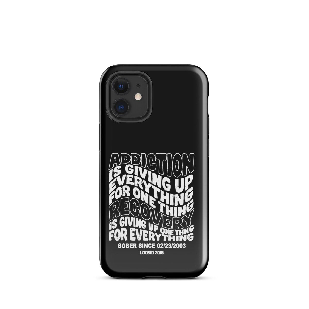 Addiction is Giving Up Recovery Phone Case lifestyle view (view 5)