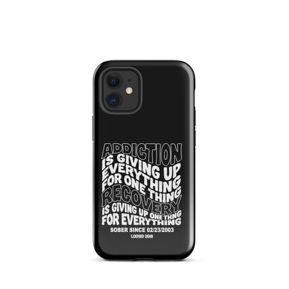 Addiction is Giving Up Recovery Phone Case lifestyle view (view 5)