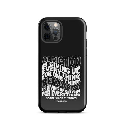 Addiction is Giving Up Recovery Phone Case side view (view 6)