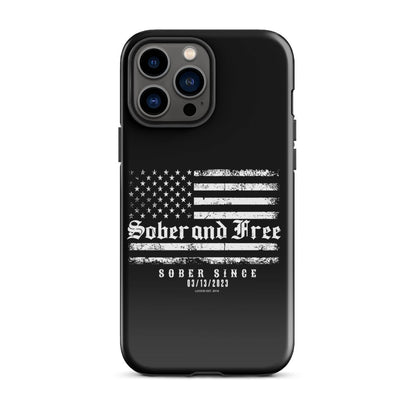 Sober and Free Recovery Phone Case close-up view (view 12)