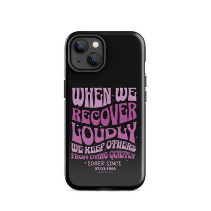 When We Recover Loud Recovery Phone Case flat lay styled image (view 13)