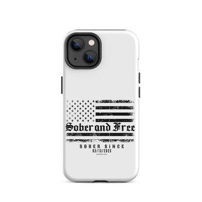 Sober & Free Recovery Phone Case close-up view (view 12)