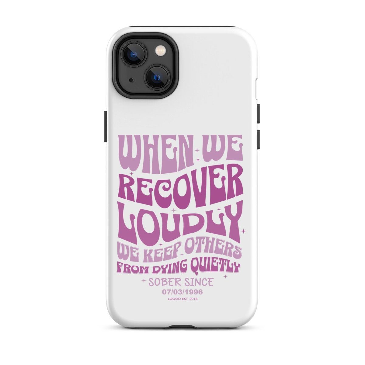 When We Recover Loud Recovery Phone Case flat lay styled image (view 13)