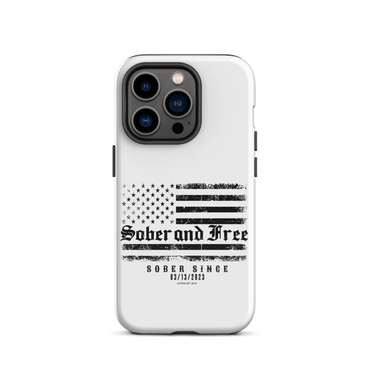 Sober & Free Recovery Phone Case flat lay styled image (view 13)