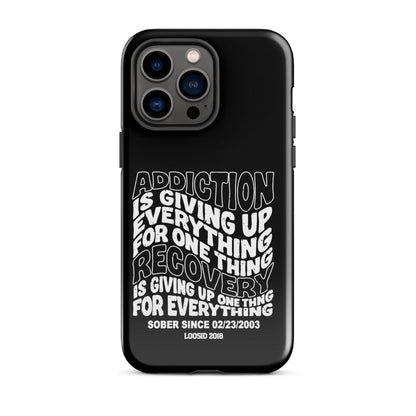 Addiction is Giving Up Recovery Phone Case lifestyle view (view 15)
